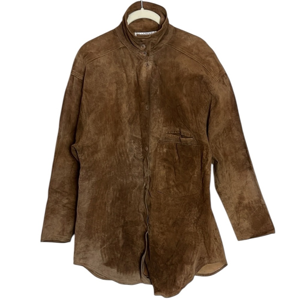Vintage La Vogue Brown Suede Button-Up Shacket